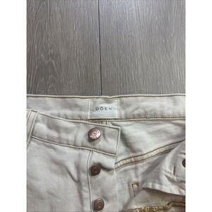 DÔEN Jeans USA Women 33‎ Cream Color High Rise Straight Leg Fit Measures 34x30